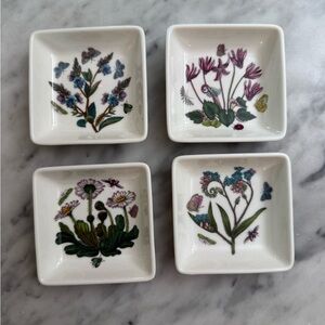 Portmeirion Botanical Set of 4 (3”) Square Dishes New!